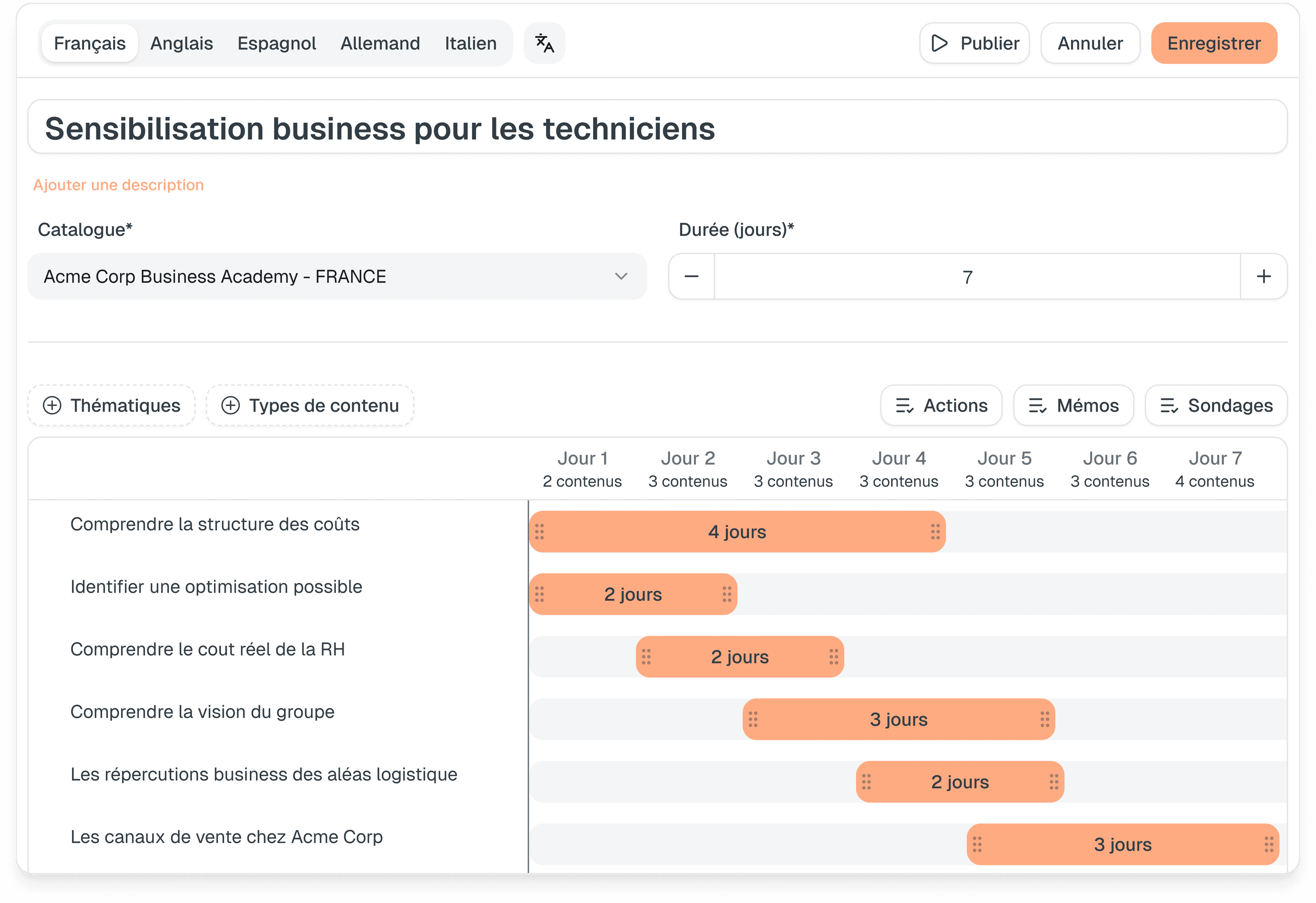 Construisez votre timeline
